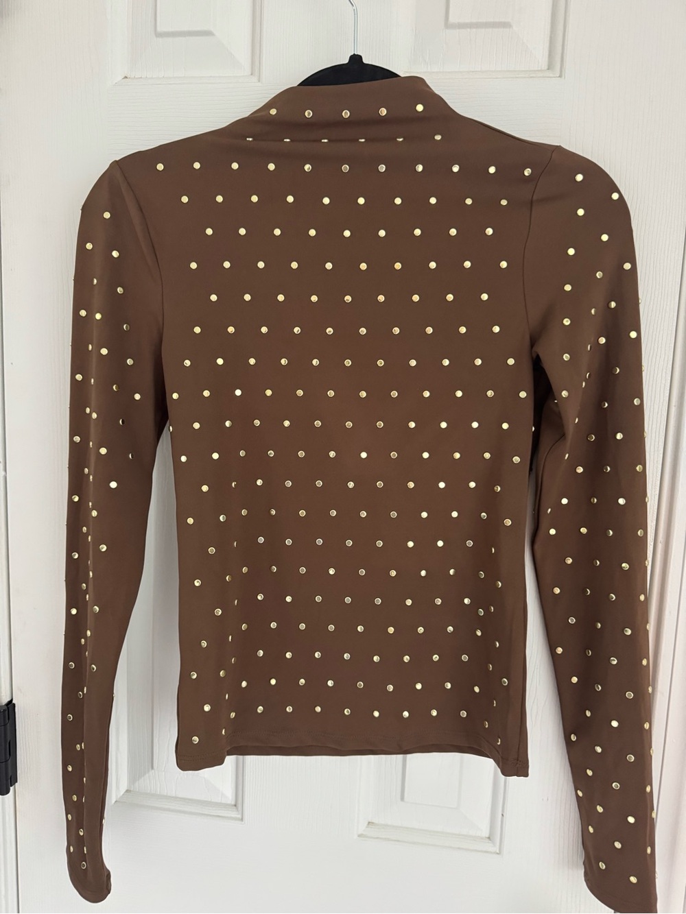 H&M Brown Top with Gold Stud Detail.